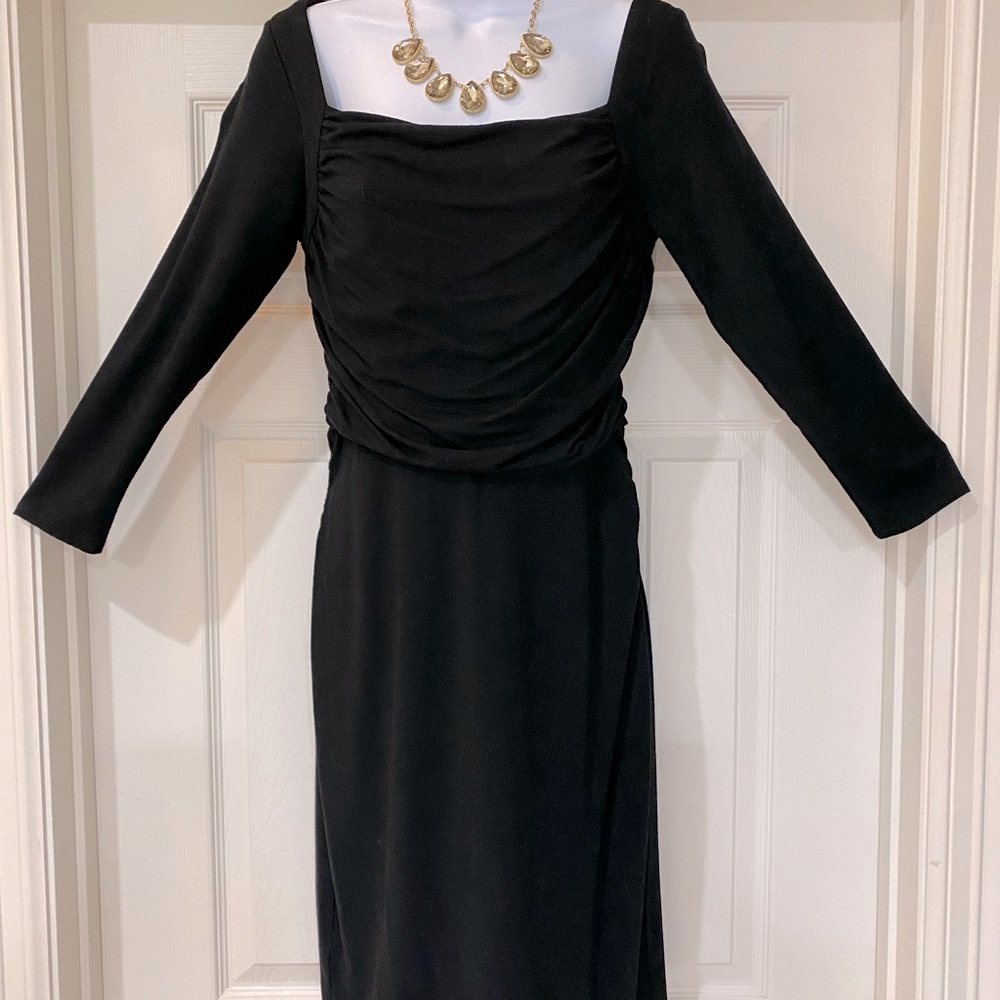 Ann Taylor Square Neck Ruched Waist Dress
